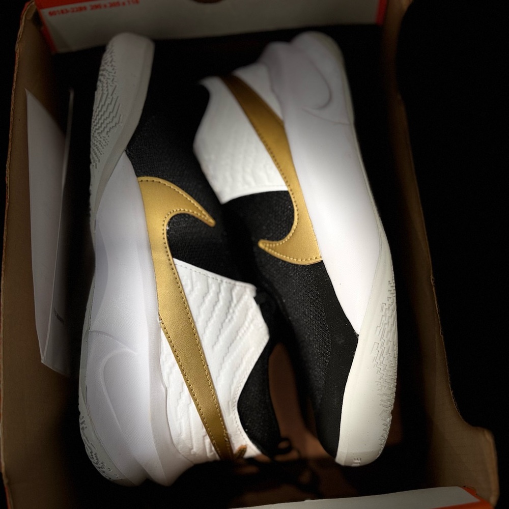 Nike Team Hustle D 10 GS Black Metallic Gold White